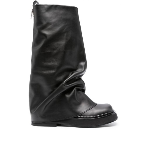 Cizme THE ATTICO, Robin Layered, Long, Black Cizme THE ATTICO, Robin Layered, Long, Black
