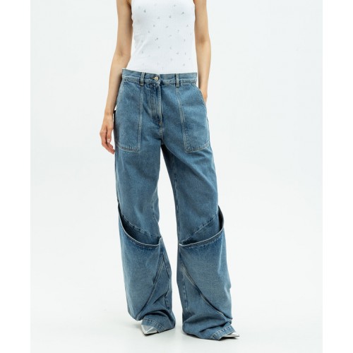 Blugi THE ATTICO, Vintage Deisgn, Oversized, Blue Blugi THE ATTICO, Vintage Deisgn, Oversized, Blue