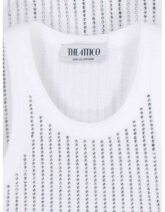 Top THE ATTICO, White Crystal Insert, White - 247WCT276J050R480 Top THE ATTICO, White Crystal Insert, White - 247WCT276J050R480