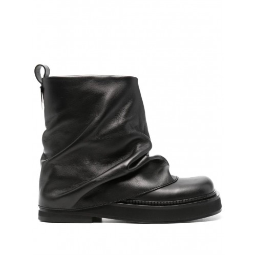 Cizme THE ATTICO, Robin Layered, Short, Black Cizme THE ATTICO, Robin Layered, Short, Black