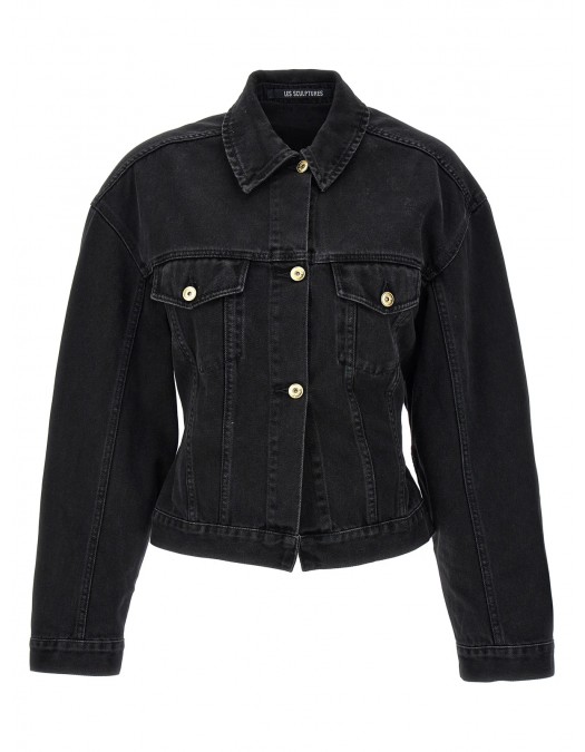 Geaca JACQUEMUS, Long-Sleeved, Denim, Black - 24E241DE0361515990