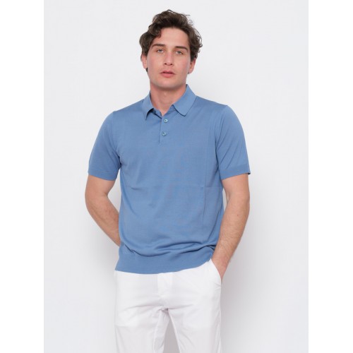Tricou Paolo Pecora, Guler Polo, Albastru Tricou Paolo Pecora, Guler Polo, Albastru