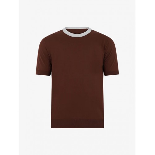 Tricou Paolo Pecora, Insertie Alba, Maro Tricou Paolo Pecora, Insertie Alba, Maro