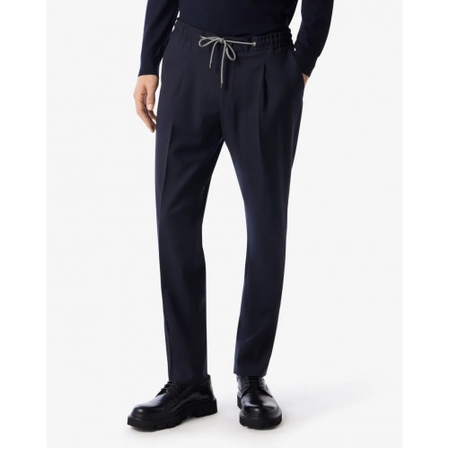 PANTALONI CORNELIANI, Stretch Micro Wool, Navy Blue PANTALONI CORNELIANI, Stretch Micro Wool, Navy Blue