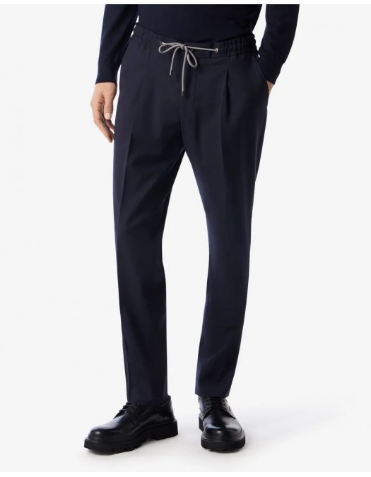 PANTALONI CORLEANI, Stretch Micro Wool, Navy Blue - 2545292518523002