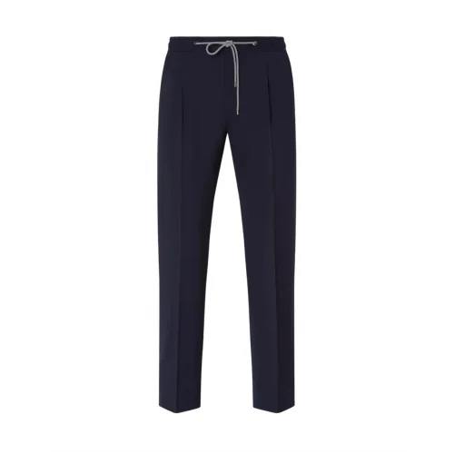 PANTALONI CORNELIANI, technical wool fabric joggers, Navy Blue