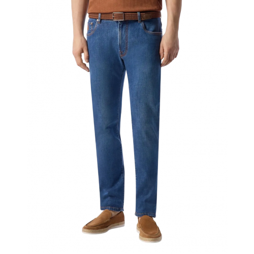 BLUGI CORNELIANI, Stretch Denim, Dark Blue BLUGI CORNELIANI, Stretch Denim, Dark Blue