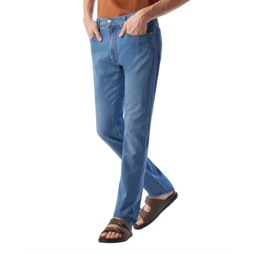 BLUGI CORNELIANI, Stretch Denim, 5 Pocket, Light Blue