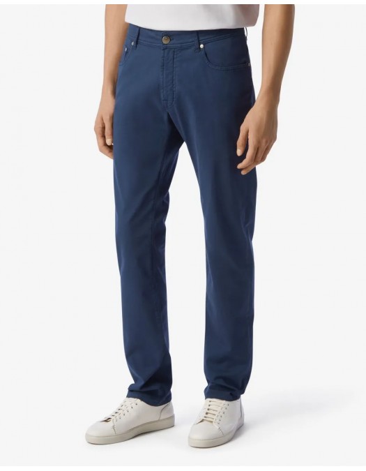 PANTALONI CORLEANI, Stretch Gabardine, Navy Blue - 254JL22520128003