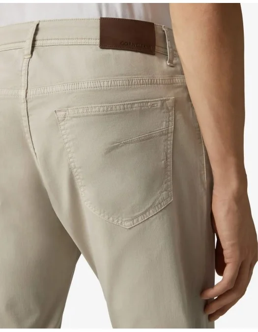 PANTALONI CORLEANI, Stretch Gabardine, Beige