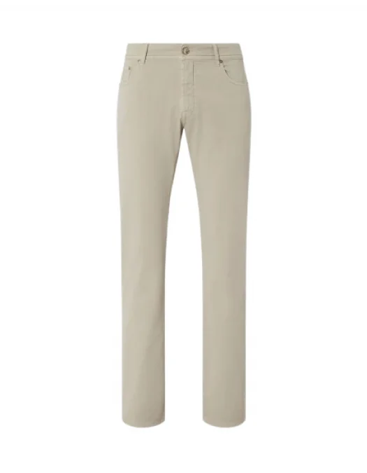 PANTALONI CORLEANI, Stretch Gabardine, Beige