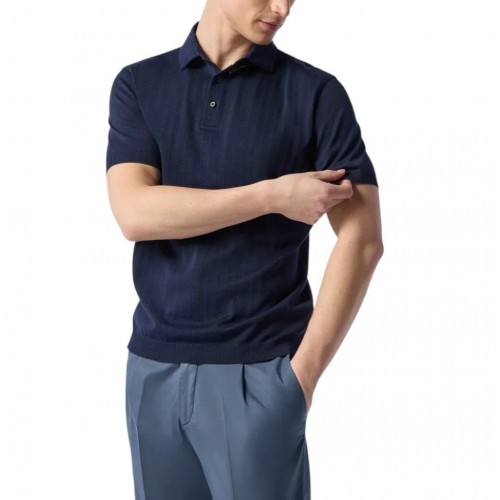TRICOU CORNELIANI, Polo Design, Button Up, Navy Blue TRICOU CORNELIANI, Polo Design, Button Up, Navy Blue