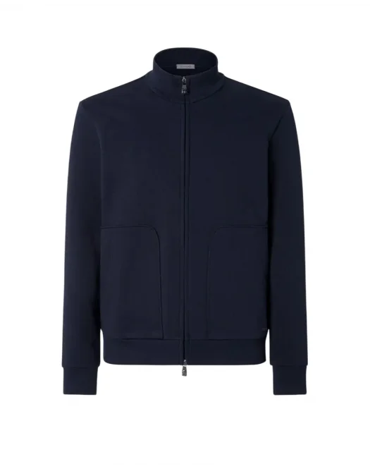 PULOVER CORLEANI, Cotton Full Zip, Sweatshirt, Navy Blue - 25G580252505800162 PULOVER CORLEANI, Cotton Full Zip, Sweatshirt, Navy Blue - 25G580252505800162