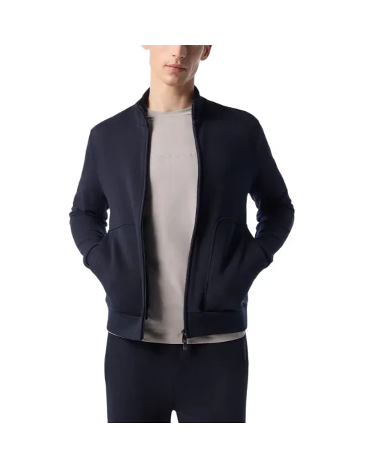 PULOVER CORLEANI, Cotton Full Zip, Sweatshirt, Navy Blue - 25G580252505800162 PULOVER CORLEANI, Cotton Full Zip, Sweatshirt, Navy Blue - 25G580252505800162