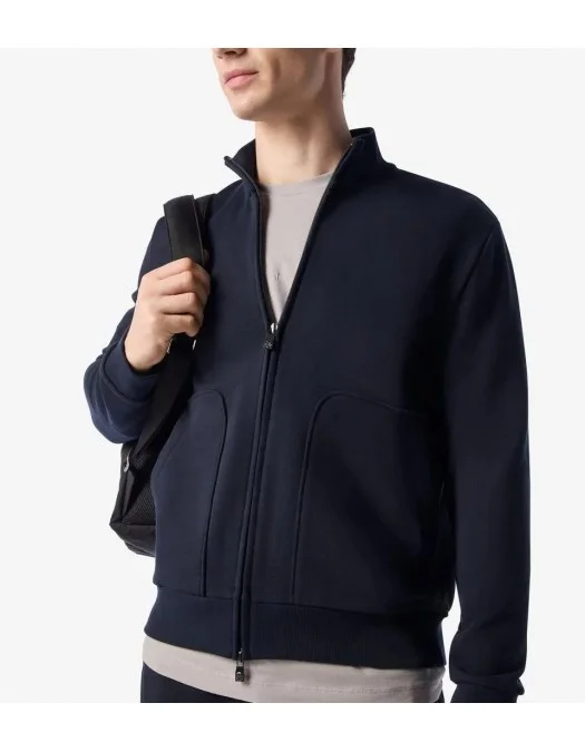 PULOVER CORLEANI, Cotton Full Zip, Sweatshirt, Navy Blue - 25G580252505800162 PULOVER CORLEANI, Cotton Full Zip, Sweatshirt, Navy Blue - 25G580252505800162