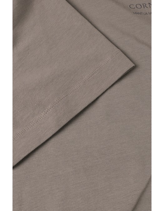 TRICOU CORLEANI, Round Neck, Logo Insert, Brown - 25G5802525058059 TRICOU CORLEANI, Round Neck, Logo Insert, Brown - 25G5802525058059