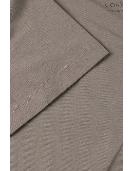 TRICOU CORLEANI, Round Neck, Logo Insert, Brown - 25G5802525058059 TRICOU CORLEANI, Round Neck, Logo Insert, Brown - 25G5802525058059