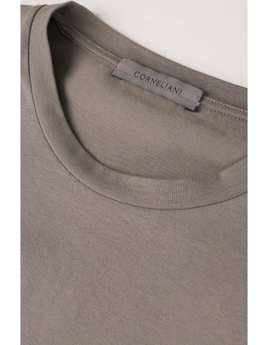 TRICOU CORLEANI, Round Neck, Logo Insert, Brown - 25G5802525058059 TRICOU CORLEANI, Round Neck, Logo Insert, Brown - 25G5802525058059