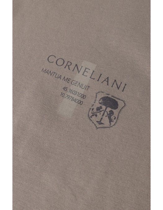 TRICOU CORLEANI, Round Neck, Logo Insert, Brown - 25G5802525058059 TRICOU CORLEANI, Round Neck, Logo Insert, Brown - 25G5802525058059