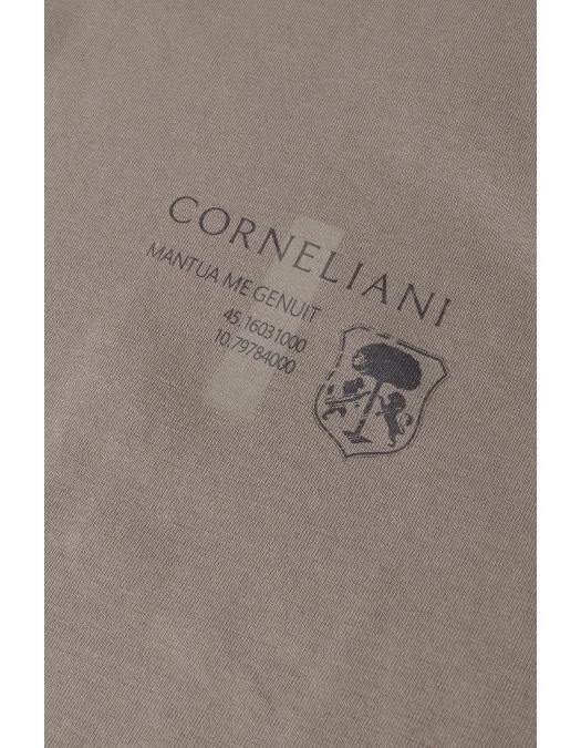 TRICOU CORLEANI, Round Neck, Logo Insert, Brown - 25G5802525058059 TRICOU CORLEANI, Round Neck, Logo Insert, Brown - 25G5802525058059