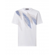 TRICOU CORLEANI, Crew Neck, Cotton, Stretch, Blue Print, White - 25G5892525065028 TRICOU CORLEANI, Crew Neck, Cotton, Stretch, Blue Print, White - 25G5892525065028