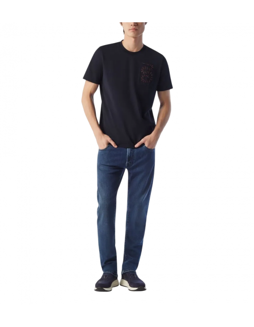 TRICOU CORLEANI, Crew Neck, Jumper, Print, Navy Blue - 25G598252506700 TRICOU CORLEANI, Crew Neck, Jumper, Print, Navy Blue - 25G598252506700