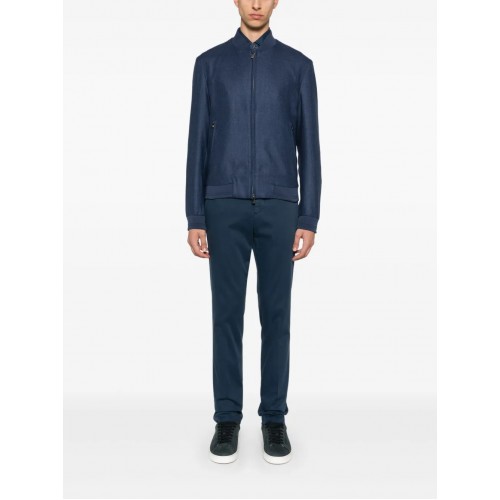 GEACA CORNELIANI, Interlock Twill, Wool Blend, Blue GEACA CORNELIANI, Interlock Twill, Wool Blend, Blue