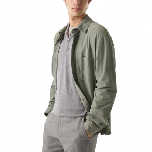 JACHETA CORNELIANI , Super Light Suede, Army Green JACHETA CORNELIANI , Super Light Suede, Army Green