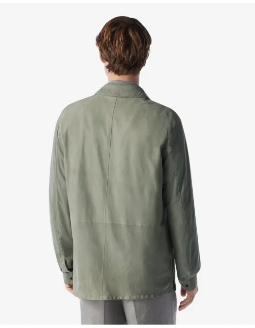 JACHETA CORNELIANI , Super Light Suede, Army Green - 25L5A62520100001