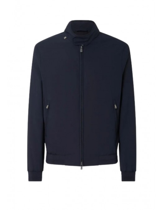 Jacheta CORNELIANI, Semi-lined blue technical wool bomber jacket - 25L5V22520123002