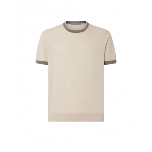 TRICOU CORNELIANI, Crew Neck, Knitwear, Silk, Beige TRICOU CORNELIANI, Crew Neck, Knitwear, Silk, Beige