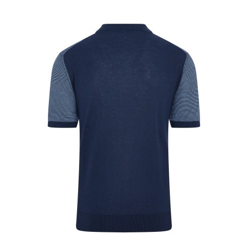 TRICOU CORNELIANI, Polo Design, Micro Stripe, Silk, Navy Blue TRICOU CORNELIANI, Polo Design, Micro Stripe, Silk, Navy Blue