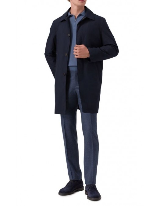 PALTON CORNELIANI, Black technical fabric coat, Bleumarin - 2635M62620155001