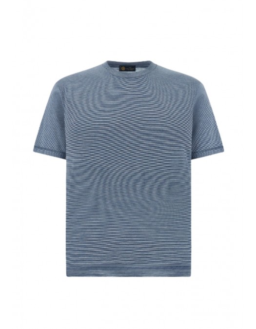 Tricou PAUL&SHARK, COTTON & SILK Silk and cotton T-shirt with micro stripe pattern - 26411002129