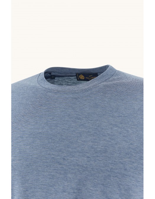 Tricou PAUL&SHARK, COTTON & SILK Silk and cotton T-shirt with micro stripe pattern - 26411002129