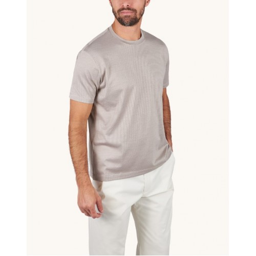 Tricou PAUL&SHARK, Silk and cotton T-Shirt with micro stripe pattern