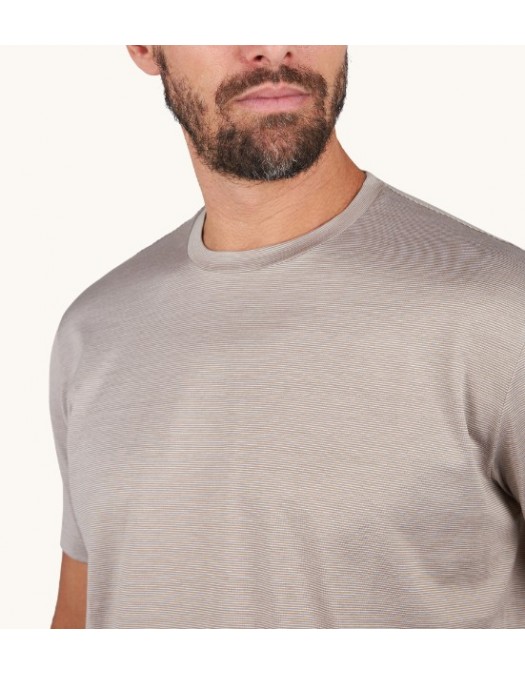 Tricou PAUL&SHARK, Silk and cotton T-Shirt with micro stripe pattern - 26411002132