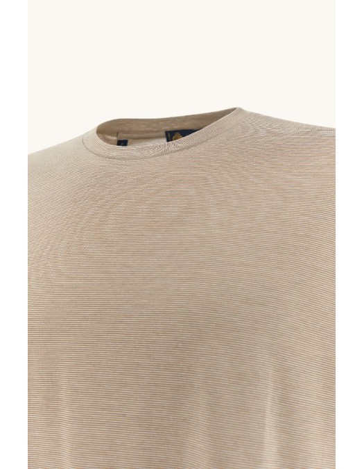 Tricou PAUL&SHARK, Silk and cotton T-Shirt with micro stripe pattern - 26411002132