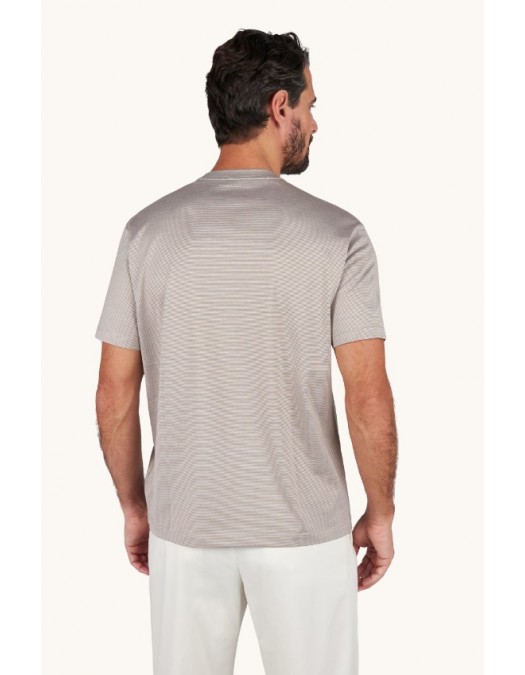 Tricou PAUL&SHARK, Silk and cotton T-Shirt with micro stripe pattern - 26411002132