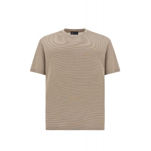 Tricou PAUL&SHARK, Silk and cotton T-Shirt with micro stripe pattern