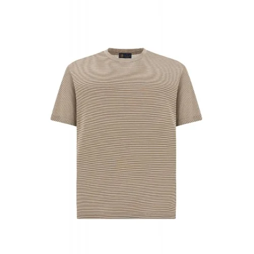 Tricou PAUL&SHARK, Silk and cotton T-Shirt with micro stripe pattern