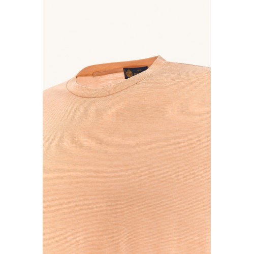 Tricou PAUL&SHARK, Silk and cotton T-shirt with micro stripe pattern