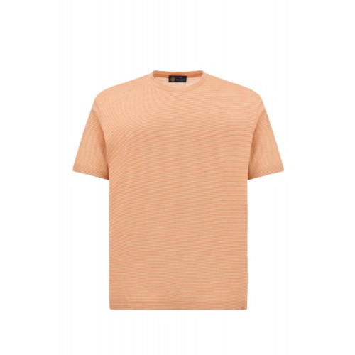 Tricou PAUL&SHARK, Silk and cotton T-shirt with micro stripe pattern