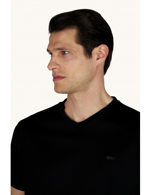 Tricou PAUL&SHARK, Double mercerised cotton jersey V-neck T-shirt - 2641101911D
