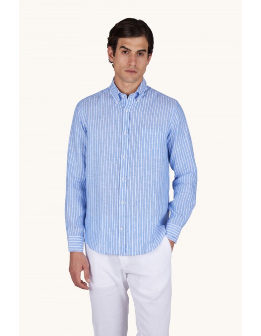 Camasa PAUL&SHARK, Soffio linen shirt with striped pattern - 26413164CFVA60