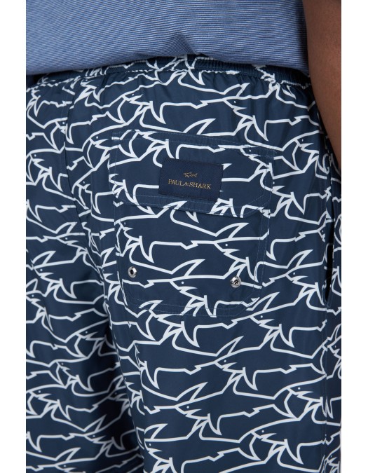 Short PAUL&SHARK, Portofino with iconic Sharks Waves print - 26415036L17