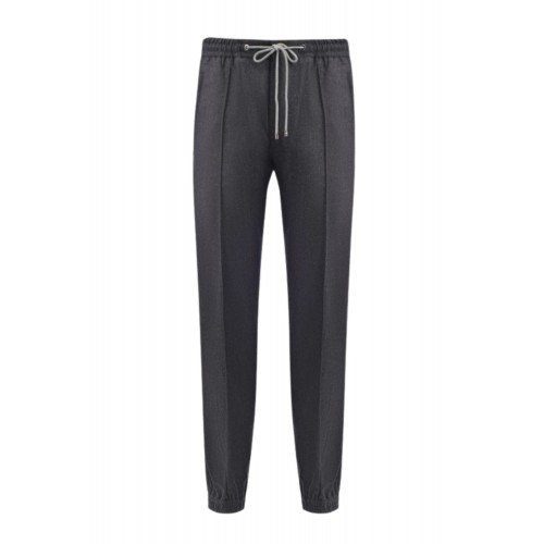 PANTALONI CORNELIANI, Wool Fabric, Dark Grey PANTALONI CORNELIANI, Wool Fabric, Dark Grey