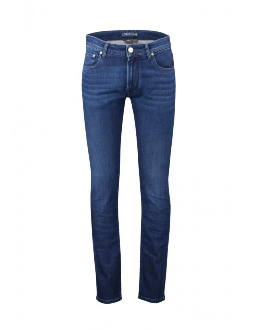 BLUGI CORNELIANI, Clasic Slim-fit Denim Pants, Bleumarin - 264JG22620135001