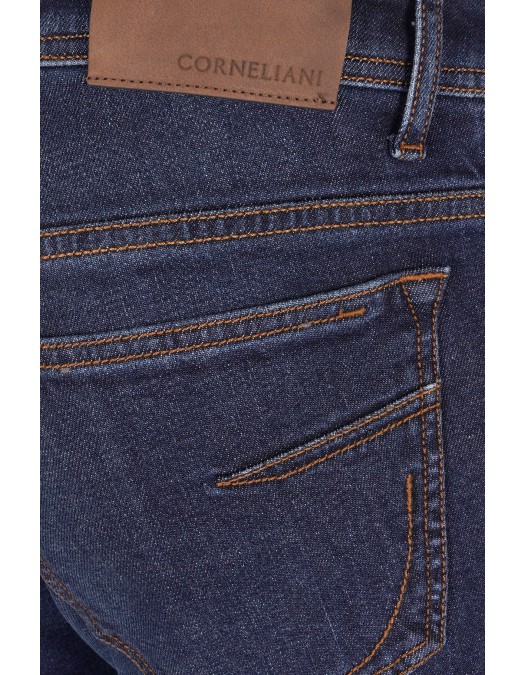BLUGI CORNELIANI, Slim Fit, Bumbac si Lyocel, Bleumarin - 264JG22620136002