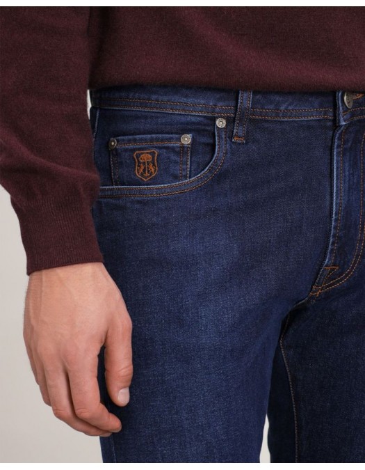 BLUGI CORNELIANI, Slim Fit, Bumbac si Lyocel, Bleumarin - 264JG22620136002
